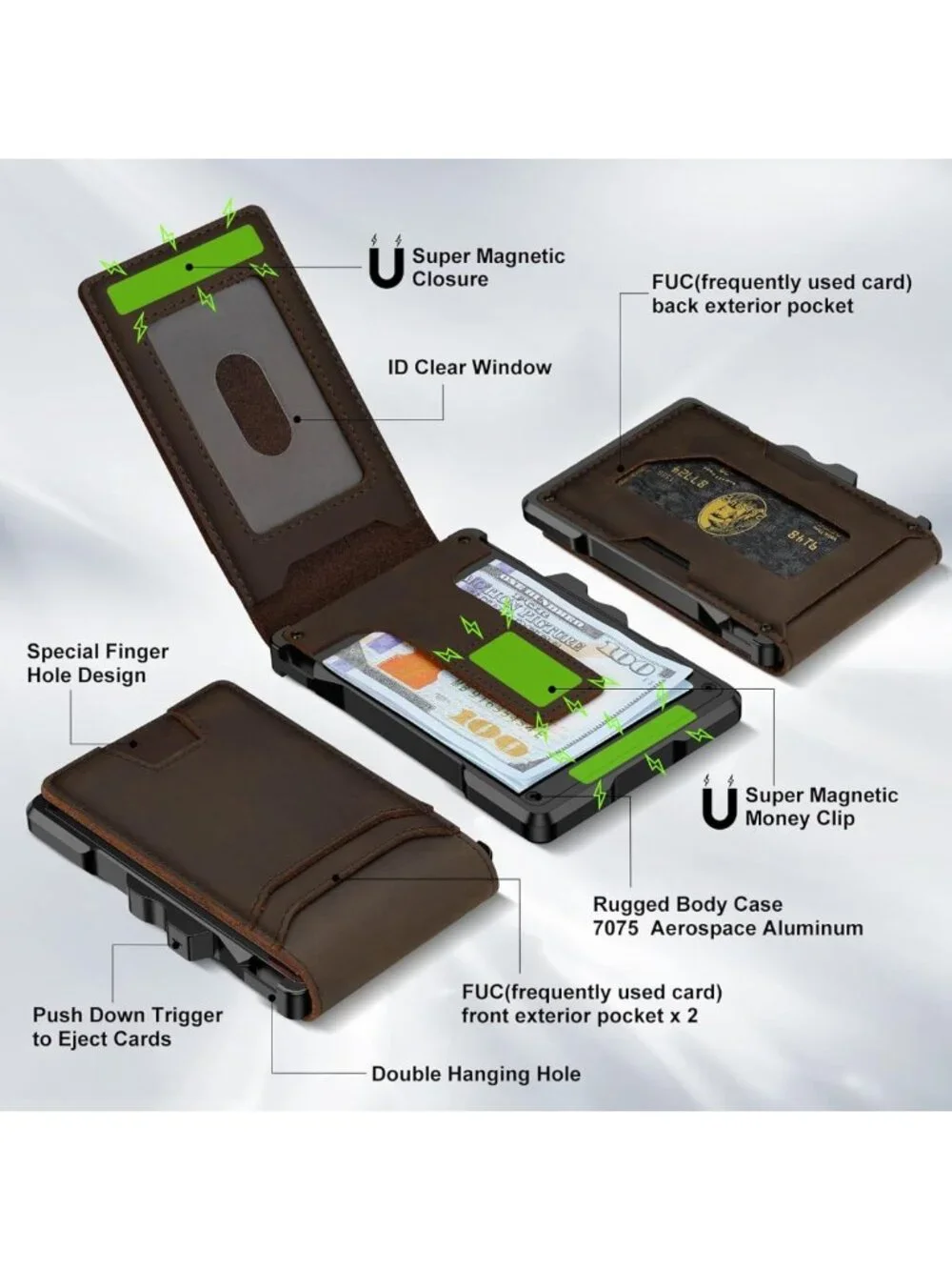 Slim RFID Leather Wallet for Men | Minimalist Front Pocket Design with Money
